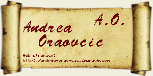 Andrea Oraovčić vizit kartica